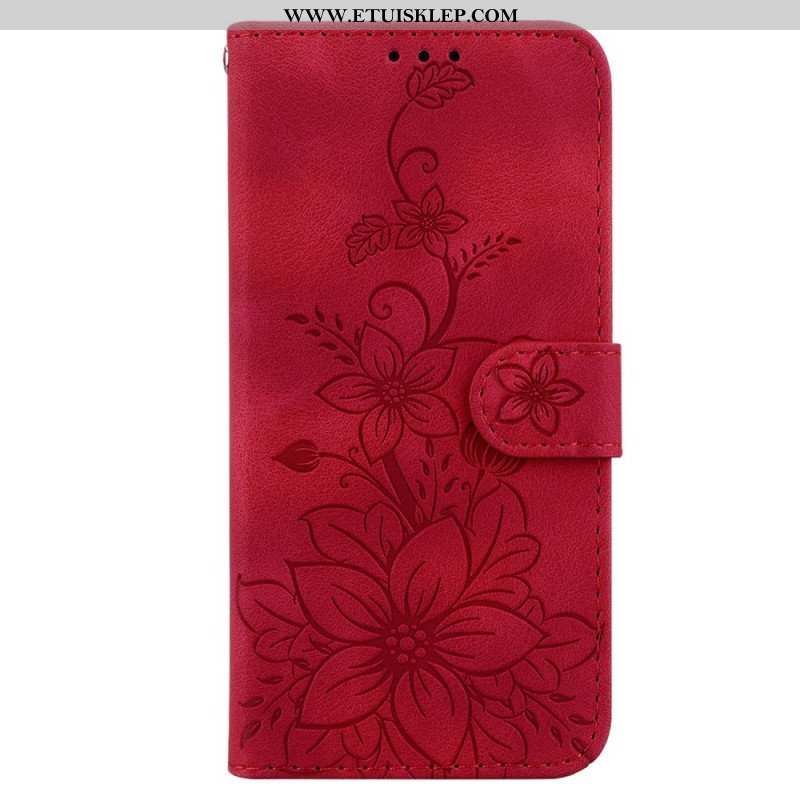 Etui Folio do iPhone 15 Pro Max z Łańcuch Kwiatowy Pasek
